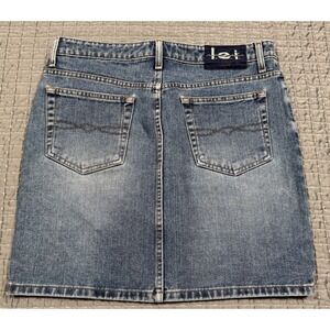 Vintage Y2K L.E.I. Denim Mini Skirt Women's 11 100% Cotton Blue Jean 32x17.5